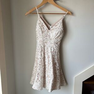 My Michelle Cream Lace Mini Dress